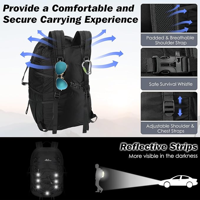 MoKo Hiking Backpack, 40L Large Capacity Camping Backpack - Image 4