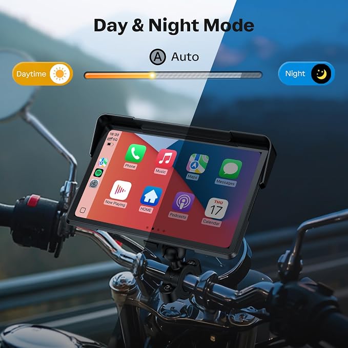 WonVon 7 Inch Wireless Motorcycle Carplay GPS Navigation System - Image 7