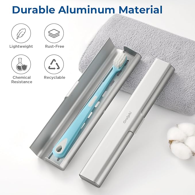 Aluminum Toothbrush Travel Case, Portable Travel Toothbrush Holder, Durable - Image 2