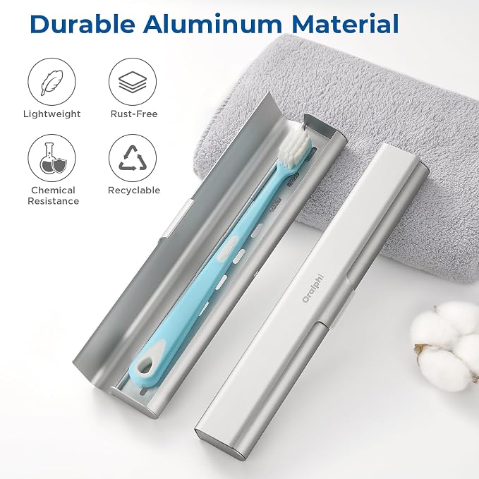 2 Pack Aluminum Toothbrush Travel Case, Portable Travel Toothbrush Holder - Image 2