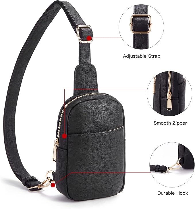 Telena Small Sling Bag for Women Leather Crossbody Fanny Packs Chest Bag for - Image 4