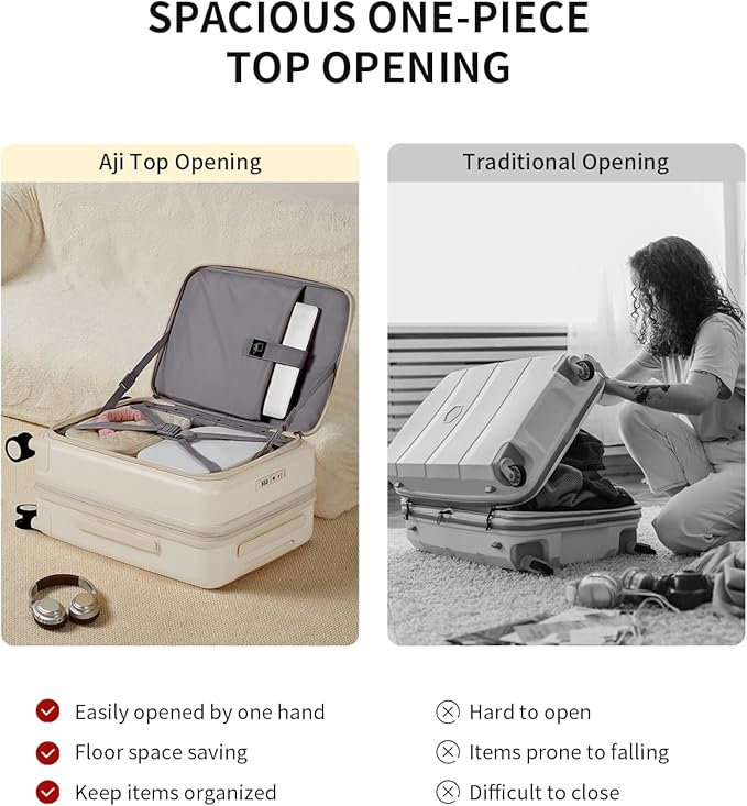 aji Expandable Top Opening Luggage Sets 2 Piece - Image 4