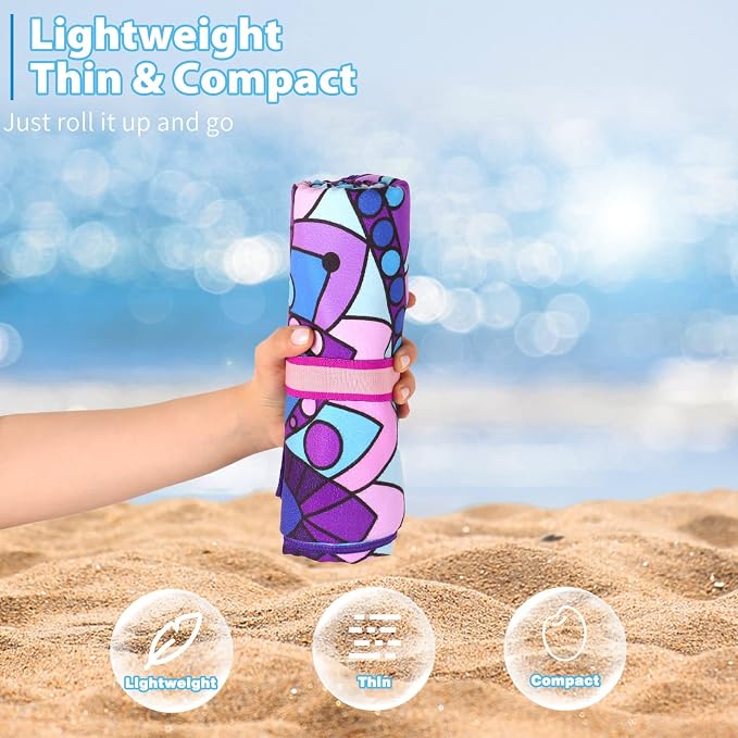4 Pack Microfiber Oversized Lightweight Beach Towel 71"x32" XL Extra Large Thin - Image 2