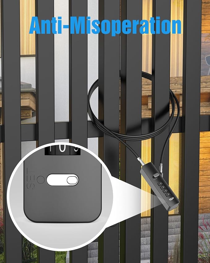 Combination Lock, 4-Digit Steel Cable Locks - Image 6