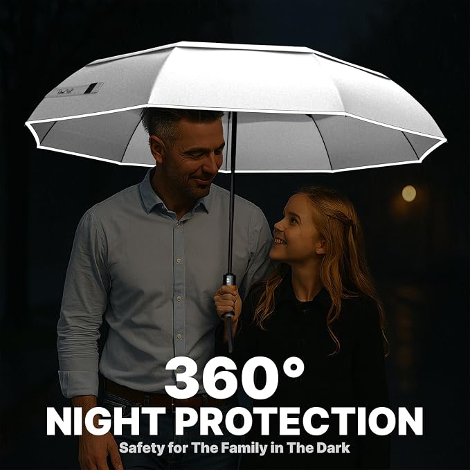 Royal Walk Windproof Folding Travel Umbrella Compact and Strong Luxurious Real - Image 5