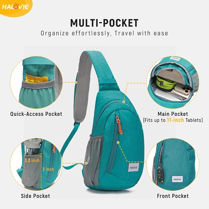 HALOVIE Anti Theft Crossbody Sling Bag RFID Travel Sling Backpack Lightweight - Image 3