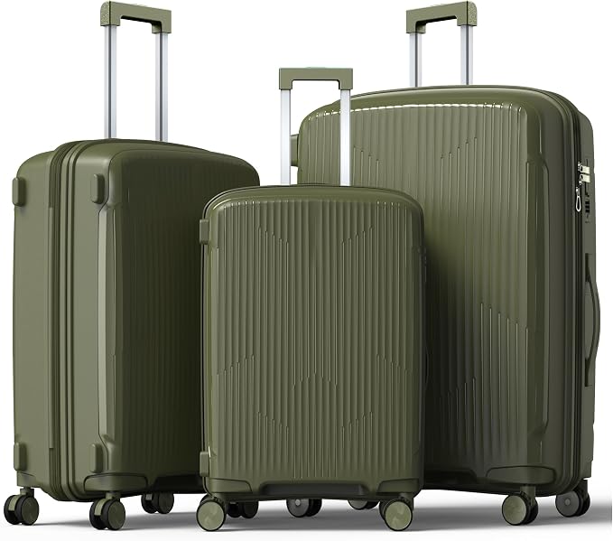 Nazhura Luggage Set, 3-Piece Hardside Suitcase Set, 20-inch Carry On, 28-inch by NazhuraGoodCompanionAtHome