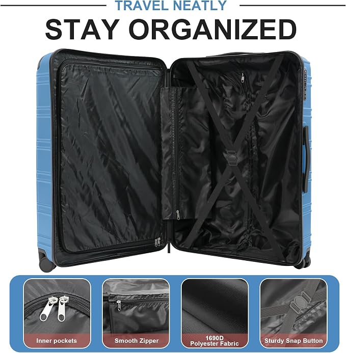 Luggage Sets 4 Piece, ABS PC Lightweight Suitcases - Image 5