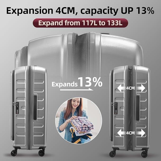 2 Pieces 19/29 Luggage Sets, 19 Inch Carry On Luggage - Image 4