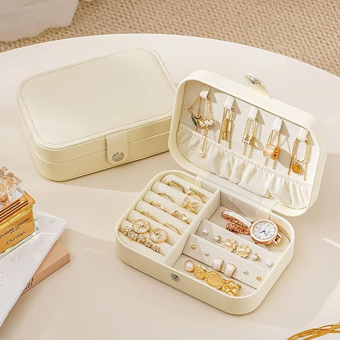 Travel Jewelry Box, Jewelry Travel Case, Small Jewelry Box, 2 Layer Travel - Image 2