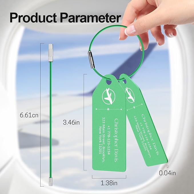 4 PCS Personalized Metal Luggage Tag – Personalized Engraved Suitcase Tag - Image 2