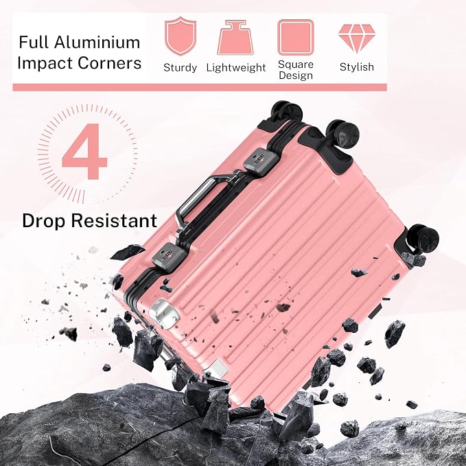 Krute Luggage 24 Inch Aluminum Frame Zipperless Suitcase - Image 9