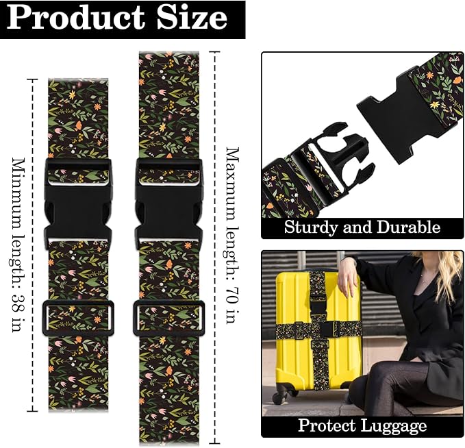 Wildflower Luggage Straps for Suitcases TSA Approved, Luggage Identifiers for - Image 2
