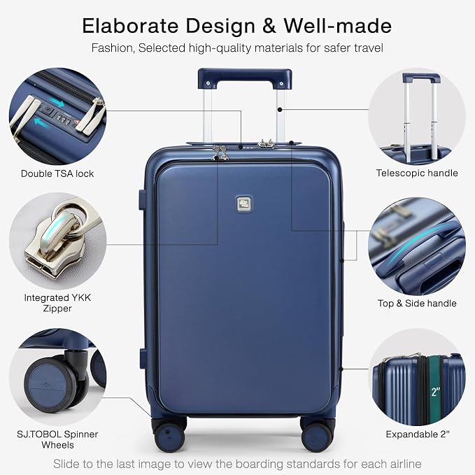 Hanke Grace Expandable Carry On Luggage - Image 3