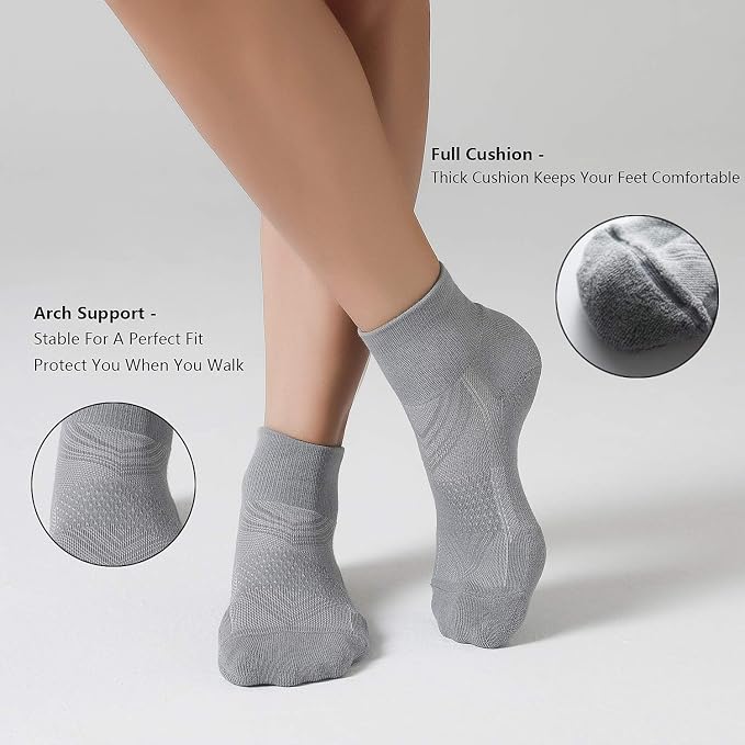 CS CELERSPORT 6 Pairs Women's Running Ankle Socks Athletic Sport Socks Cushioned - Image 5