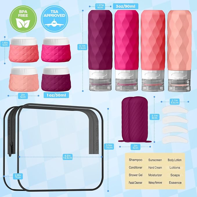16Pack Travel Bottles for Toiletries, TSA Approved Travel Size Toiletries - Image 2
