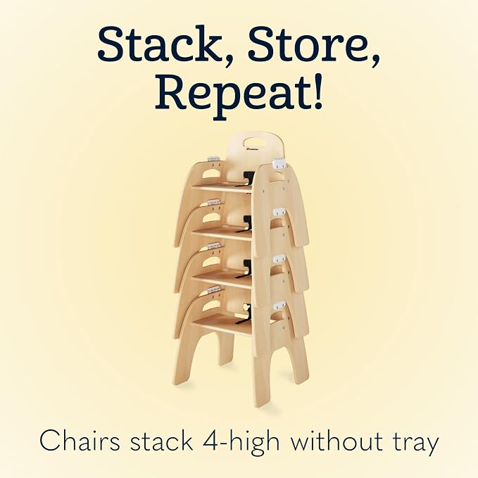Foundations Easy Serve Low Wood Feeding Chairs Multipack, Adjustable Harness - Image 3
