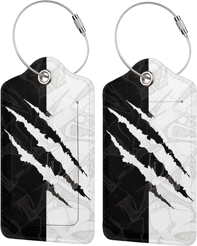 Black Against White Pattern Luggage Tags by OUZPGAQ