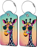 Funny Gunglasses Giraffe Luggage Tag Personalized Luggage Tags by Unknown