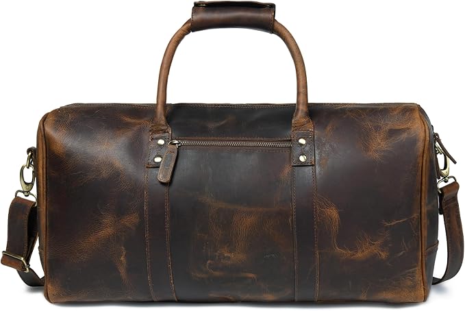 ELIZO Leather Duffle Bag For Men Women REAL FULL GRAIN Travel Overnight by LuxuryEngineeredProducts