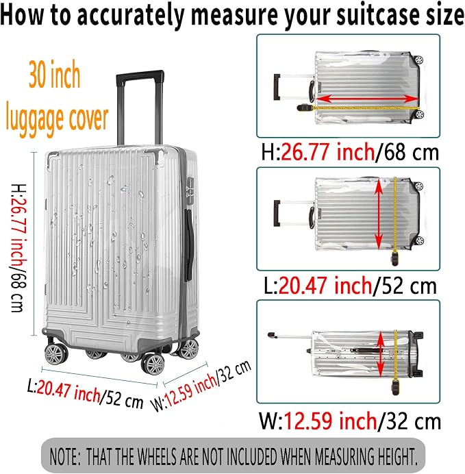 30 Inch Clear PVC Luggage Cover Protectors Suitcase Covers - Image 2