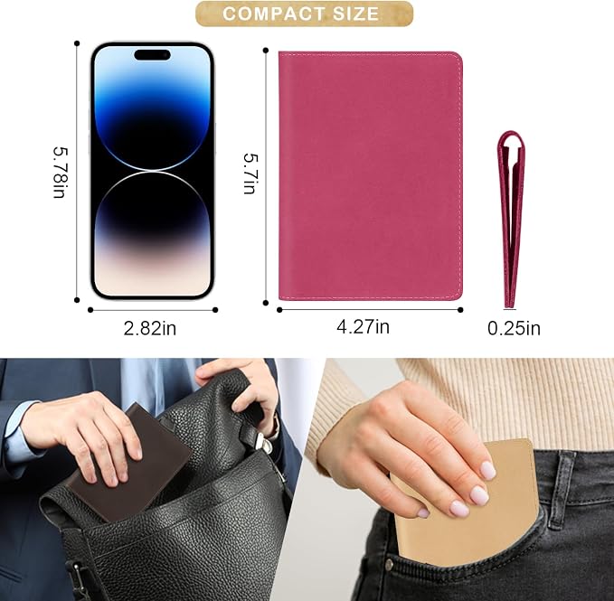 Real Leather Passport Holder for Women Men Travel, Handmade Passport Wallet - Image 5