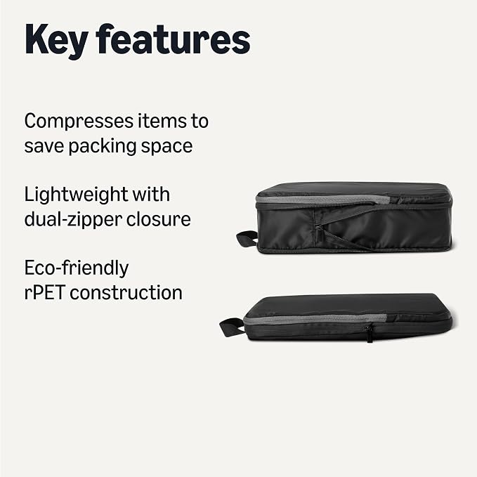 Amazon Essentials Ultralight Compression Packing Cubes Packing Organizer black - Image 2
