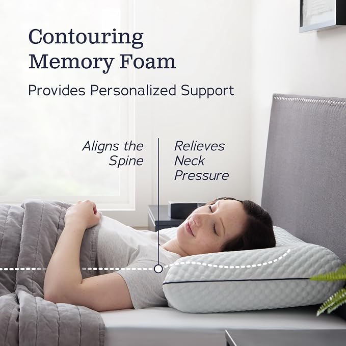WEEKENDER Standard Gel Memory Foam Pillow Size-1-Pack-Medium Plush Feel-Neck - Image 5