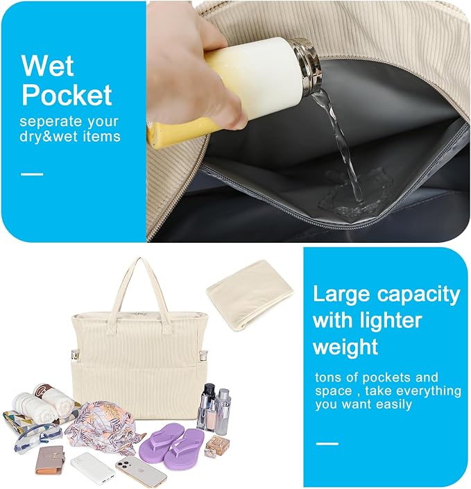 Beach Pool Bags Tote for Women Ladies Large Gym Tote Carry On Bag - Image 4