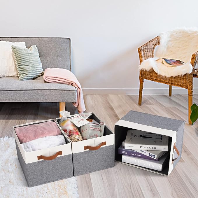 Large Fabric Storage Bins, Foldable Fabric Storage Baskets - Image 2