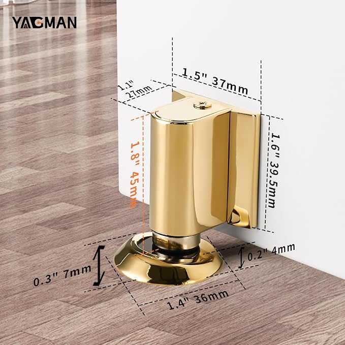 1 Pack Magnetic Door Stoppers Retractable Bottom of Door Holder No Drilling - Image 2