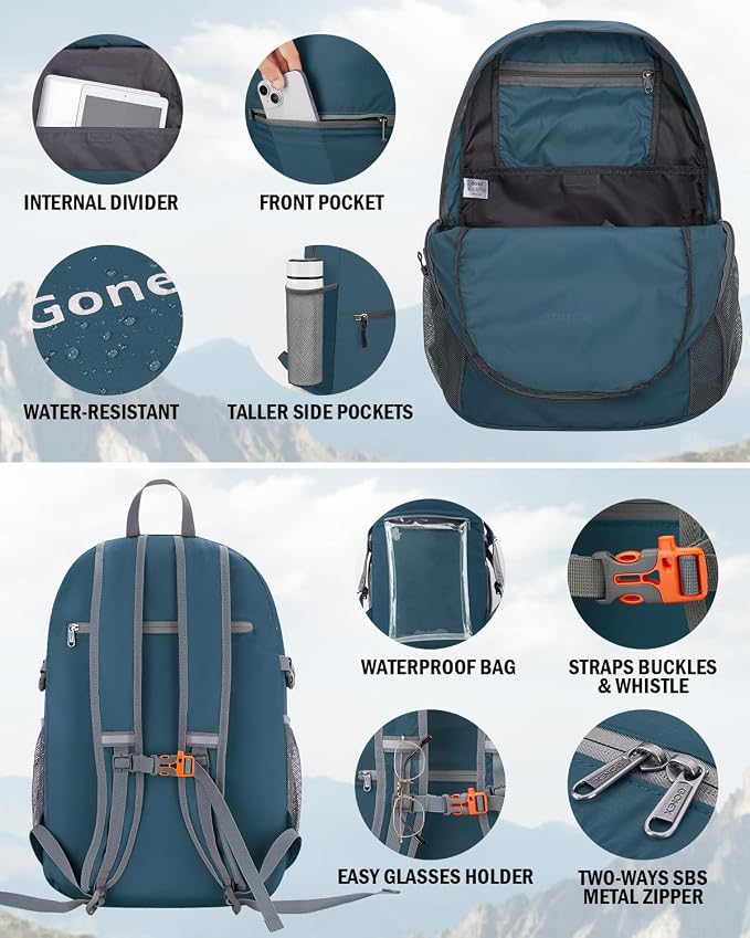 Gonex 30L Ultra Lightweight Packable Backpack, Handy Foldable Daypack - Image 4