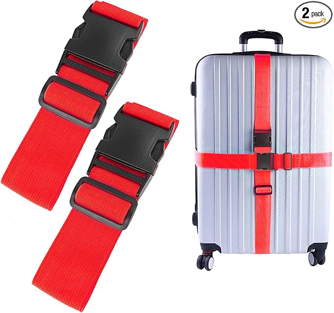 2Pcs Luggage Straps for Suitcase Travel Accessories TSA Approved, 80In Long by Ajmyonsp