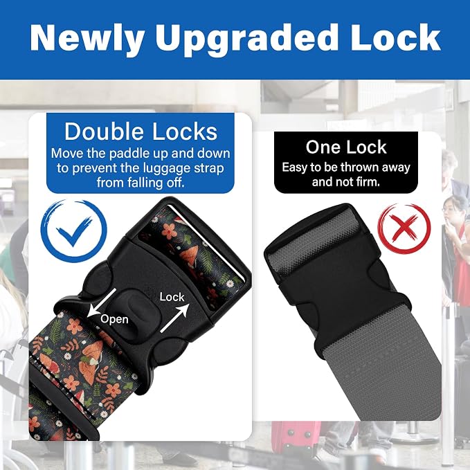 2 Pack Luggage Straps for Suitcases, Adjustable Travel Belt - Image 2