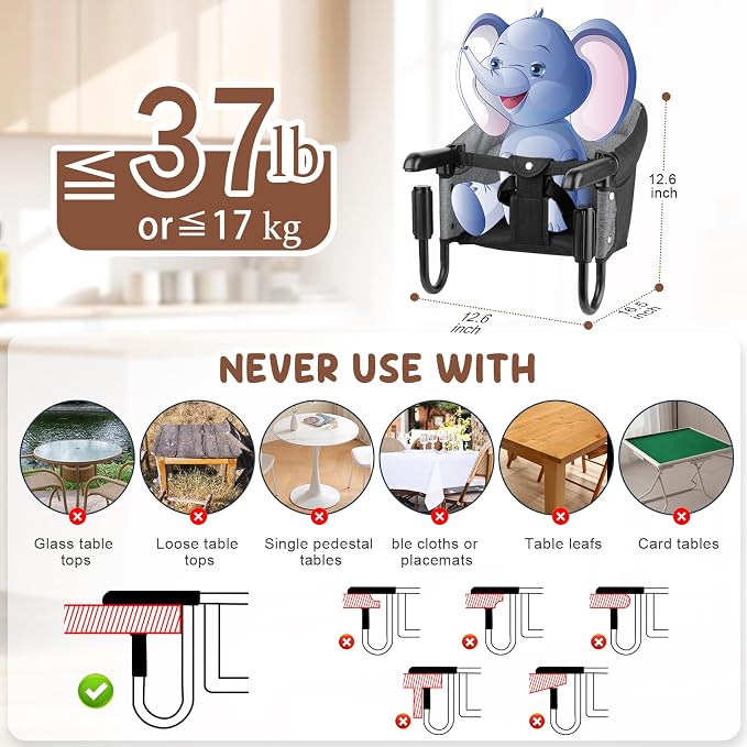 Hook On High Chair for Baby Toddlers, Attach to Fast Table Chairs, Portable - Image 3