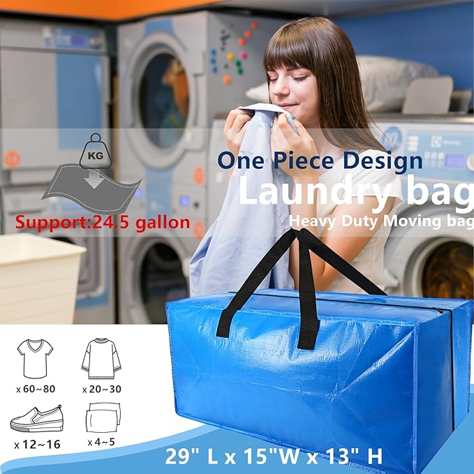 10 Pack Heavy Duty Extra Large Moving Bags Storage Tote - Image 4