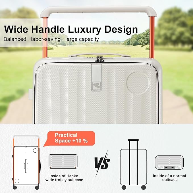 Hanke Multifunctional 26 Inch Checked Luggage Hard Shell Suitcases - Image 6
