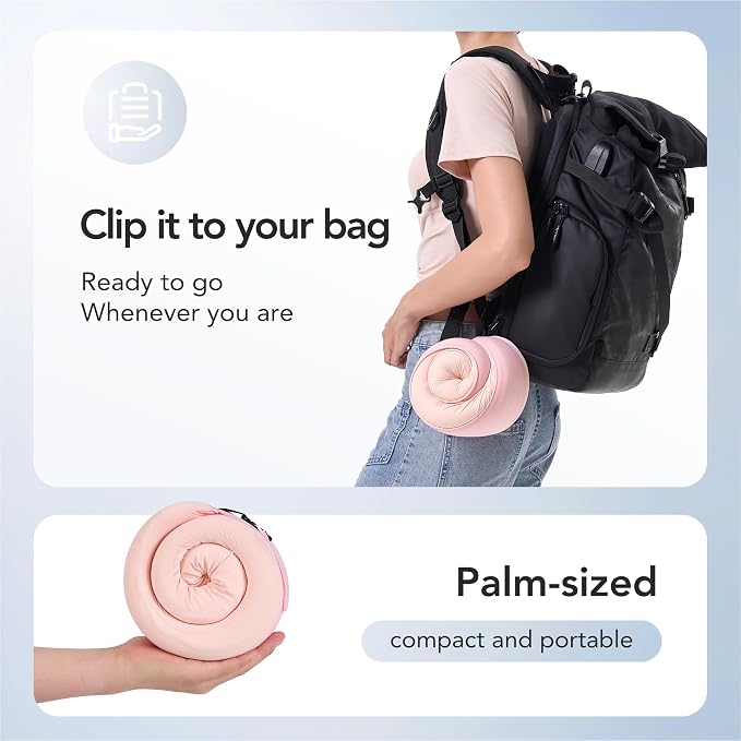 Travel Pillow, 100% Pure Memory Foam Travel Neck Pillow Airplane Neck Support - Image 5