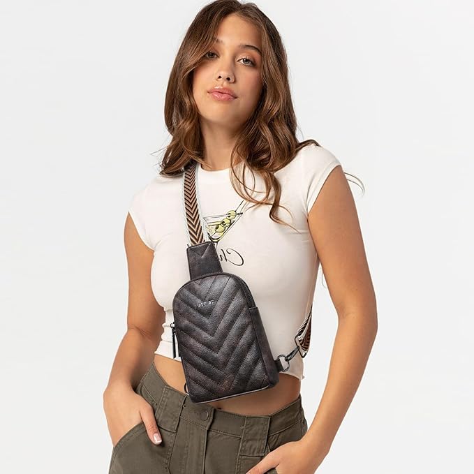 7L Sling Bag for Women Men Leather Small Sling Backpack Daypack Anti Theft - Image 2
