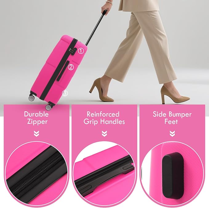 Merax Luggage Sets of 3 Piece Carry on Suitcase Airline Approved, Hardcase - Image 4
