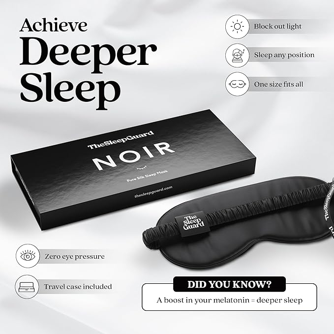 Pure Silk Sleep Mask Light Blocking Travel Essentials. Eye Masks - Image 3