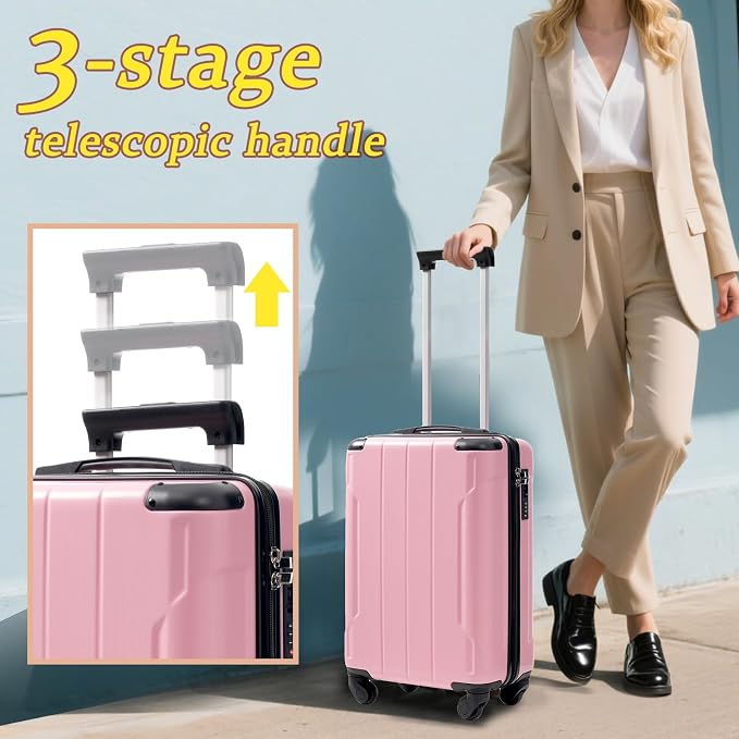 Merax Carry on Luggage Set, 20 Inch Hardshell ABS Suitcase - Image 8