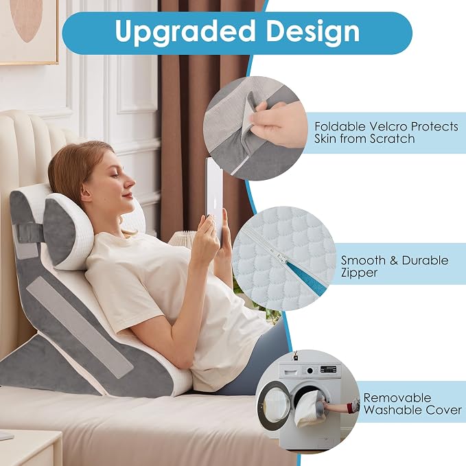 4PCS Bed Wedge Pillow for Headboard, Adjustable Wedge Pillow for Sleep Apnea - Image 5