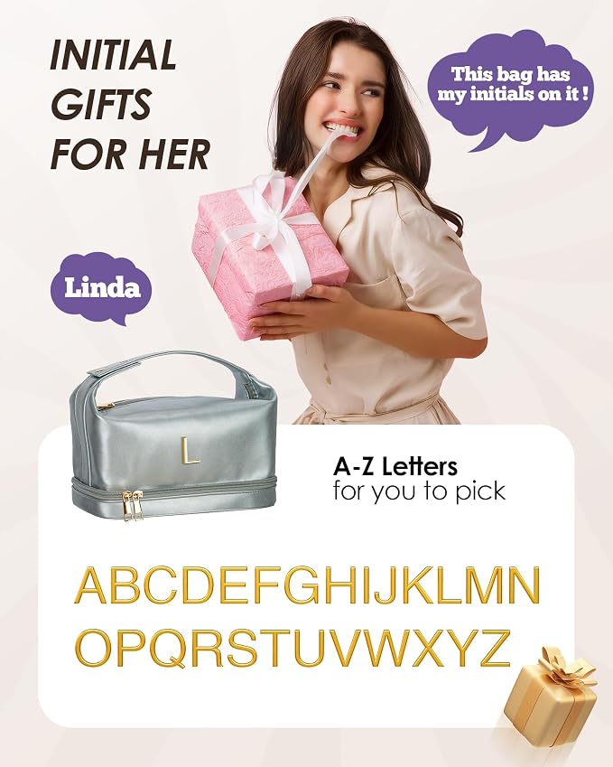 Customized Gifts for Women, Monogrammed Makeup Bag - Image 2
