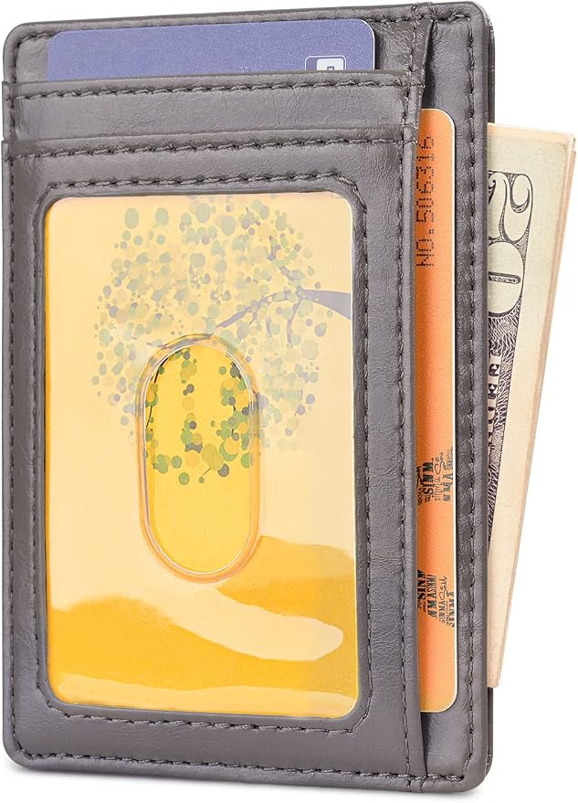 Buffway Slim Minimalist Front Pocket RFID Blocking Leather Wallets - Image 2