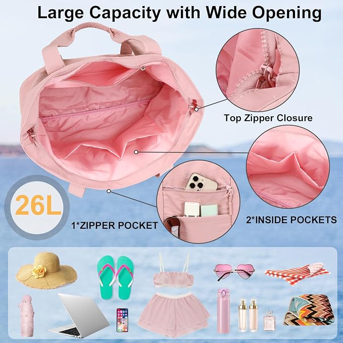 LEDAOU Beach Bags for Women, Beach Bags Waterproof Sandproof, Packable Beach - Image 6