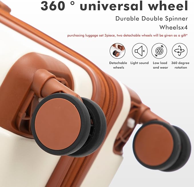 luggage sets 3 Piece with Spinner Wheel, 100% PC Material Lightweight Durable - Image 7