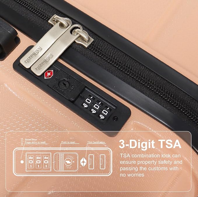 Hardshell Luggage Sets 3 Piece ABS+PC Travel Suitcase Hard Sided Luggage - Image 2