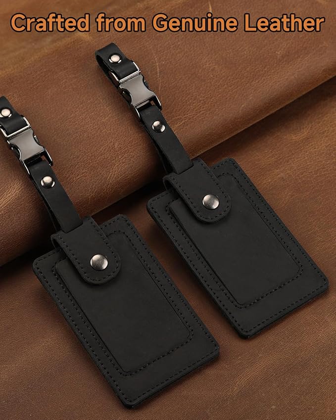 Premium Genuine Leather Luggage Tags - Image 2
