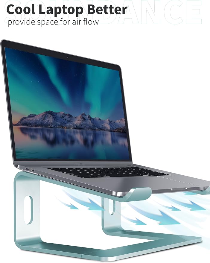 SOUNDANCE Laptop Stand, Aluminum Computer Riser, Ergonomic Laptops Elevator - Image 4